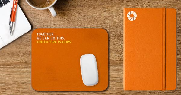 partner marketing communications on desk